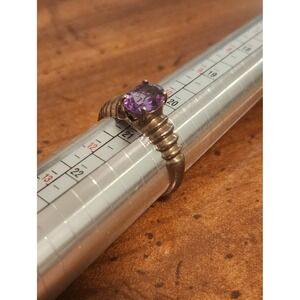 Large Sterling Silver Amethyst Ring 925 Size 11